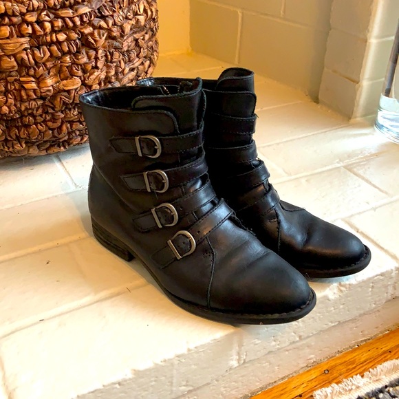 Born Shoes - 🏍Born Leather Buckle Moto Booties